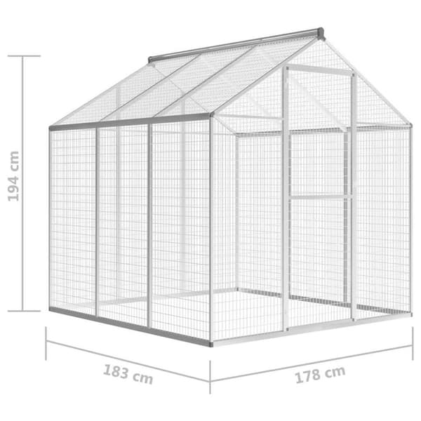vidaXL Utendørs fuglebur aluminium 183x178x194 cm