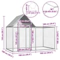 Miniatyrbilde 6 av 6: vidaXL Hønsehus 2x1x1,5 m galvanisert stål