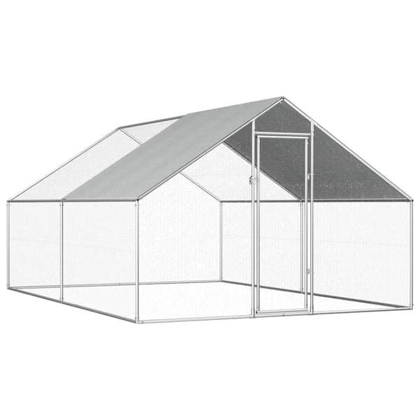 vidaXL Hönsbur för utomhusbruk 2,75x4x1,92 m galvaniserat stål