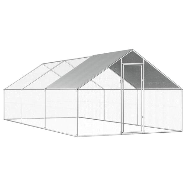 vidaXL Hönsbur för utomhusbruk 2,75x6x1,92 m galvaniserat stål