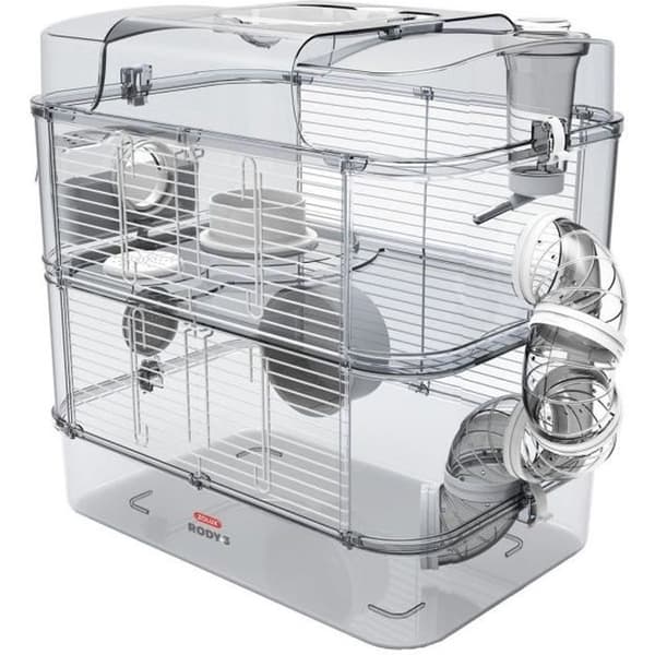 ZOLUX Bur på 2 nivåer för hamstrar, möss och gerbils - Rody3 duo - L 41 xp 27 xh 40,5 cm - Vit