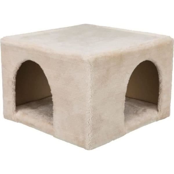 Mysig plyschskydd - 36 × 25 × 36 cm - Beige - För kaniner och små gnagare