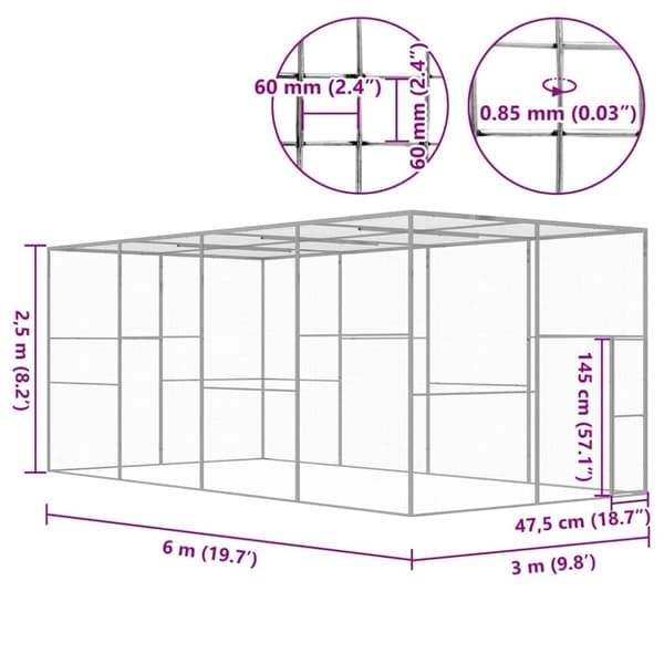 vidaXL kattebur 6x3x2,5 cm galvaniseret stål