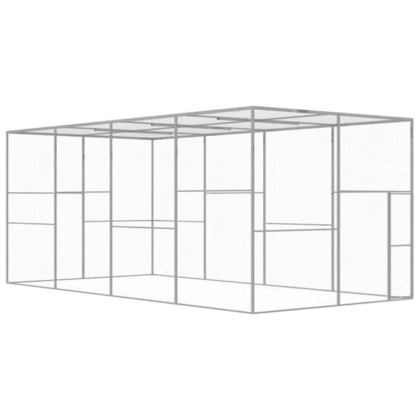 vidaXL Kattegård 6x3x2,5 m galvanisert stål