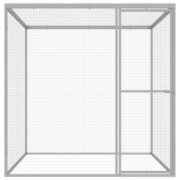 vidaXL Kattegård 1,5x1,5x1,5 m galvanisert stål