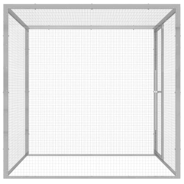 vidaXL Kattegård 1,5x1,5x1,5 m galvanisert stål