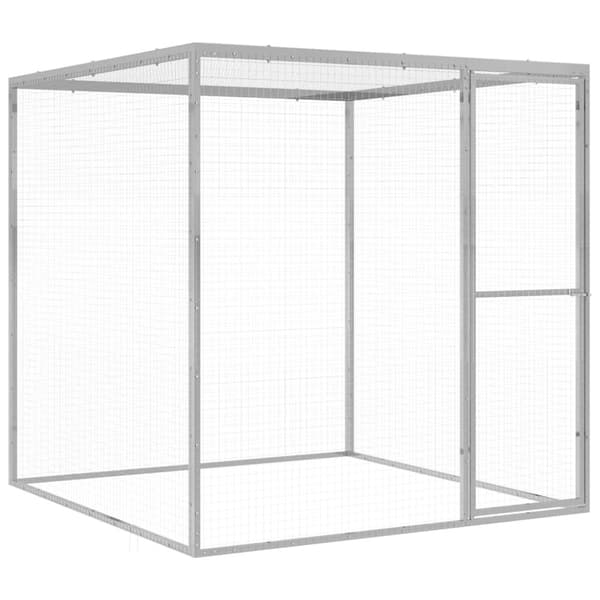 vidaXL Kattegård 1,5x1,5x1,5 m galvanisert stål