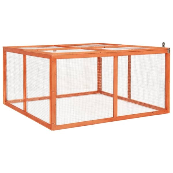 vidaXL Kaninbur 124x120x60 cm heltre gran