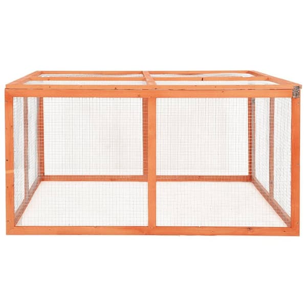 vidaXL kaninbur 124x120x60 cm massivt fyrretræ