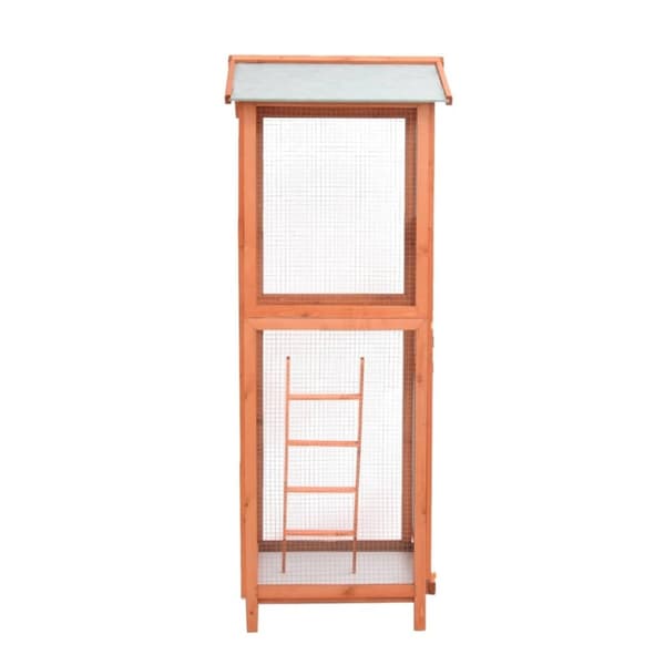 vidaXL Fågelbur 68x62x166 cm massivt granträ