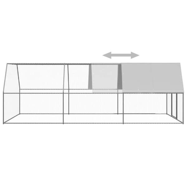 vidaXL Ulkotilan kanahäkki 3x6x2 m galvanoitu teräs