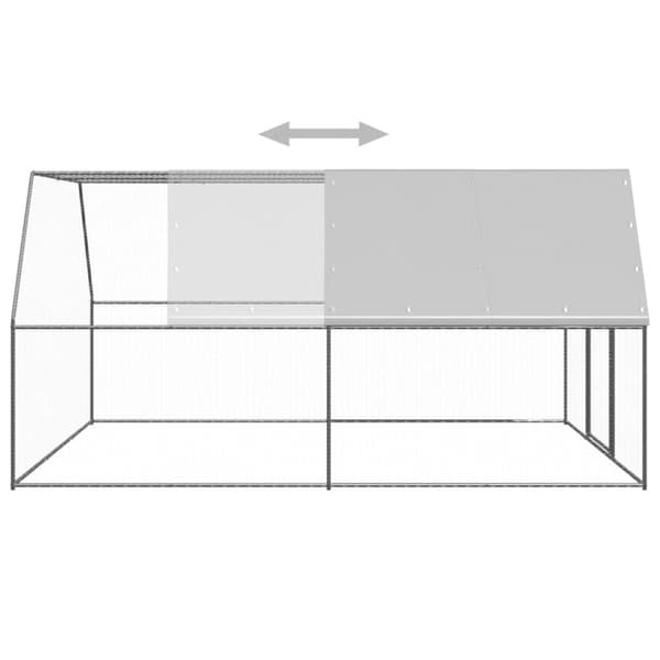 vidaXL Ulkotilan kanahäkki 3x4x2 m galvanoitu teräs