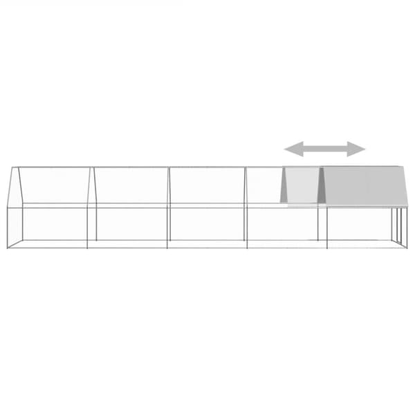 vidaXL udendørs hønsegård 2x10x2 m galvaniseret stål