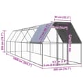 Miniatyrbillede 5 af 5: vidaXL udendørs hønsegård 2x10x2 m galvaniseret stål