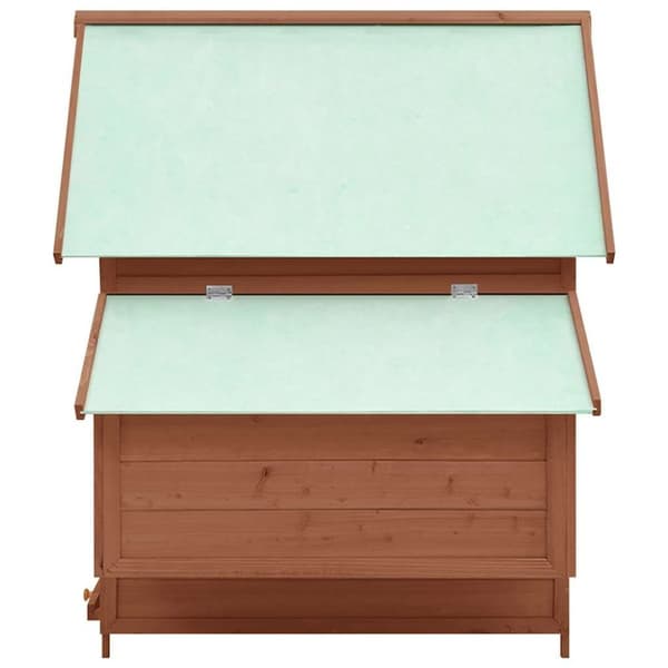 vidaXL Hönshus mocka och vit 152x96x110 cm massivt granträ