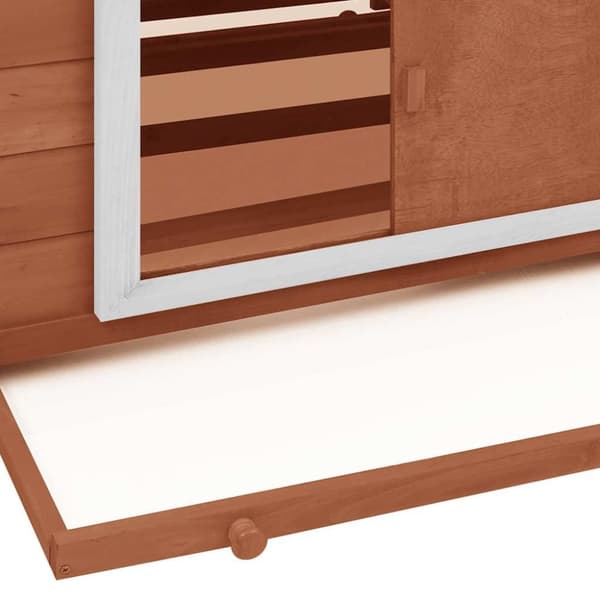 vidaXL Hönshus mocka och vit 152x96x110 cm massivt granträ