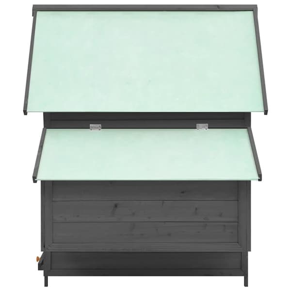 vidaXL hønsehus 150x96x110 cm massivt grantræ grå og hvid