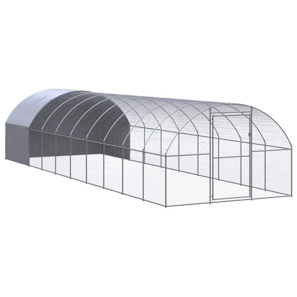 vidaXL hønsehus 3x10x2 m galvaniseret stål