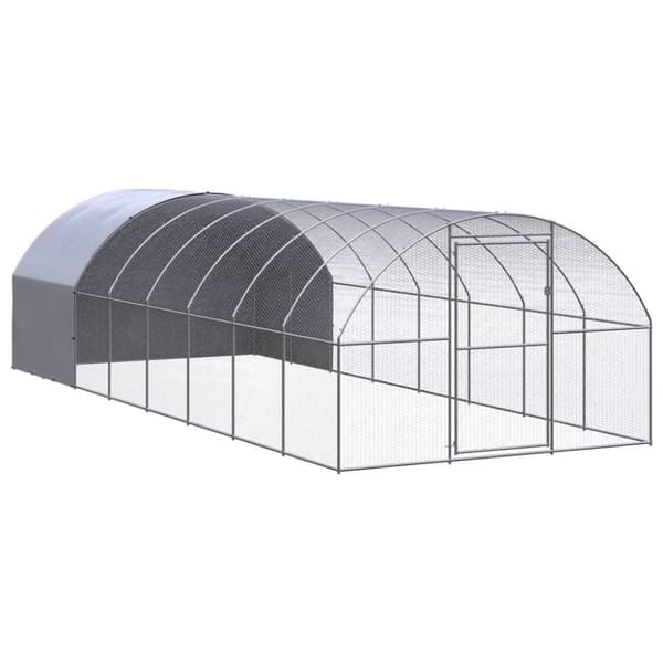 vidaXL hønsehus 3x8x2 m galvaniseret stål
