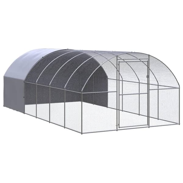 vidaXL hønsehus 3x6x2 m galvaniseret stål