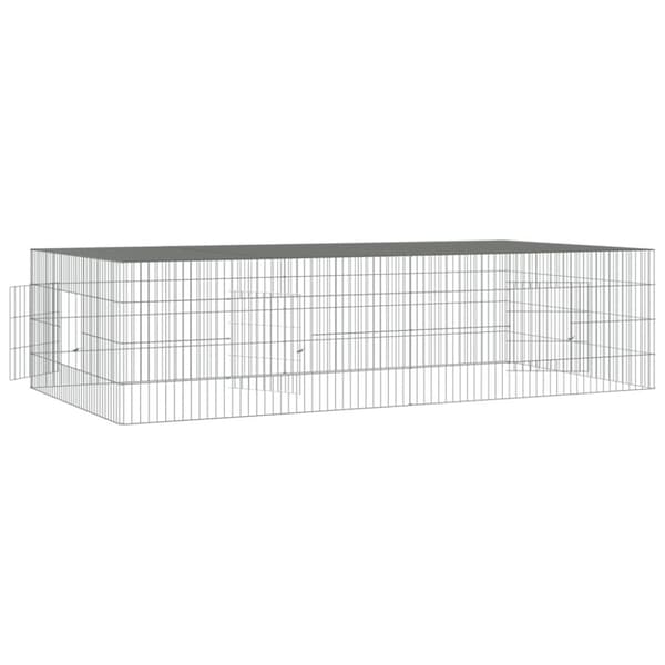 vidaXL Kaninhage 2 paneler 220x110x55 cm galvaniserat järn