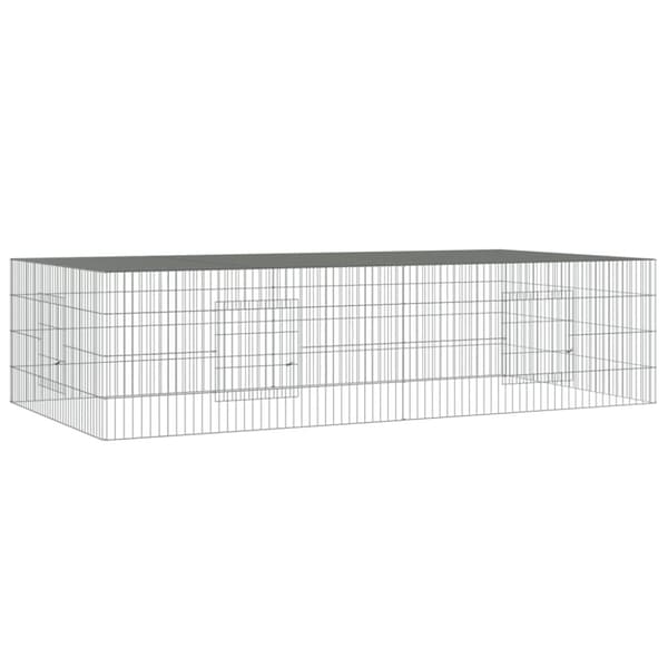 vidaXL Kaninhage 2 paneler 220x110x55 cm galvaniserat järn