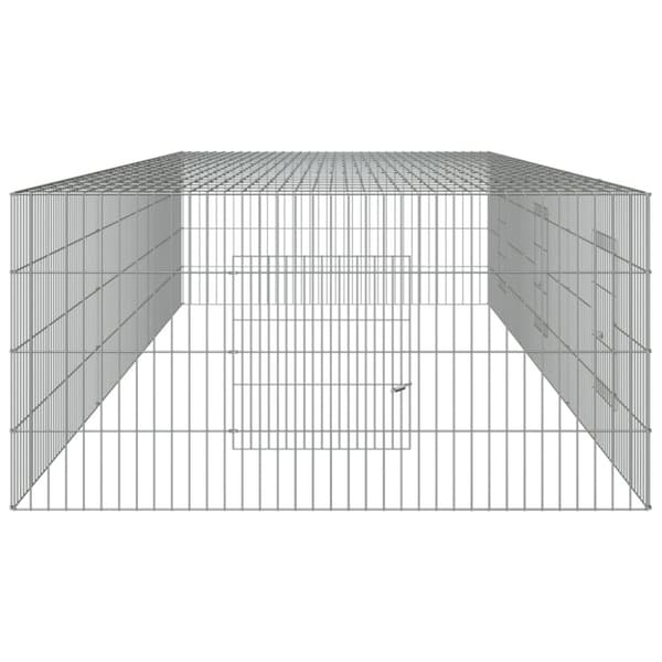 vidaXL Kaninhage 3 paneler 325x109x54 cm galvaniserat järn