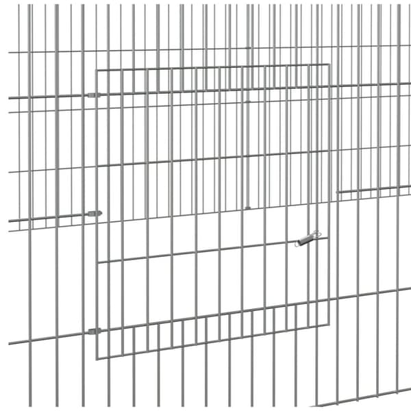 vidaXL Kaninhage 3 paneler 325x109x54 cm galvaniserat järn
