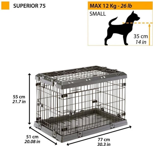 FERPLAST Superior 75 - koiran häkki - 77 x 51 x 55 cm.