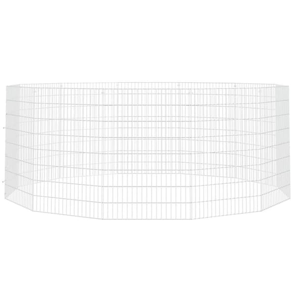 vidaXL kæledyrsindhegning 54x80 cm 12 paneler galvaniseret jern