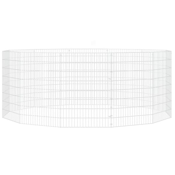 vidaXL kæledyrsindhegning 54x80 cm 12 paneler galvaniseret jern
