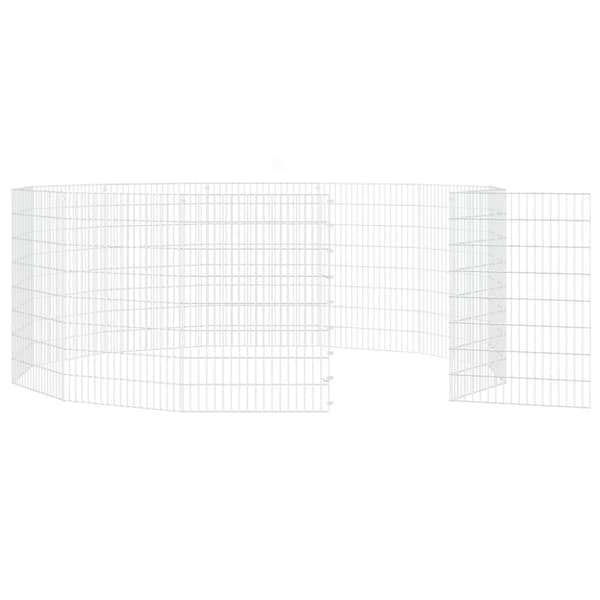 vidaXL kæledyrsindhegning 54x80 cm 12 paneler galvaniseret jern