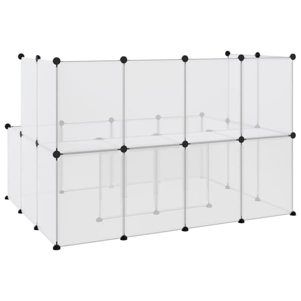 vidaXL lille dyrebur 143x107x93 cm PP og stål transparent