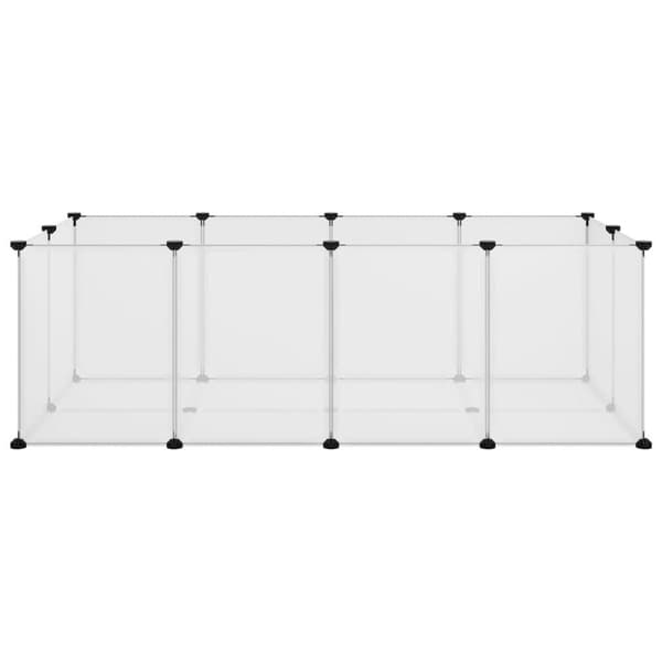 vidaXL Smådjursbur transparent 144x74x46,5 cm PP och stål