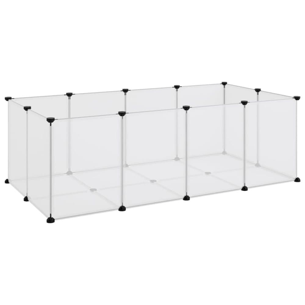 vidaXL Smådjursbur transparent 144x74x46,5 cm PP och stål