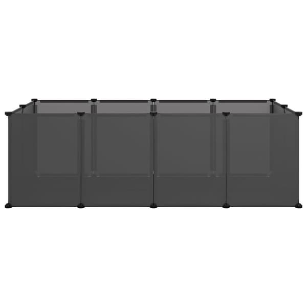 vidaXL Smådyrbur svart 144x74x46,5 cm PP og stål