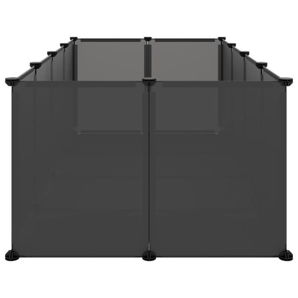 vidaXL Smådyrbur svart 144x74x46,5 cm PP og stål
