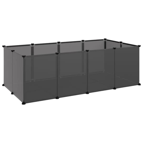 vidaXL Smådyrbur svart 144x74x46,5 cm PP og stål