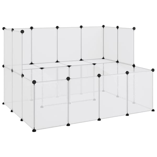 vidaXL Smådjursbur transparent 143x107x93 cm PP och stål