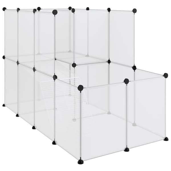 vidaXL Smådyrbur gjennomsiktig 142x74x93 cm PP og stål