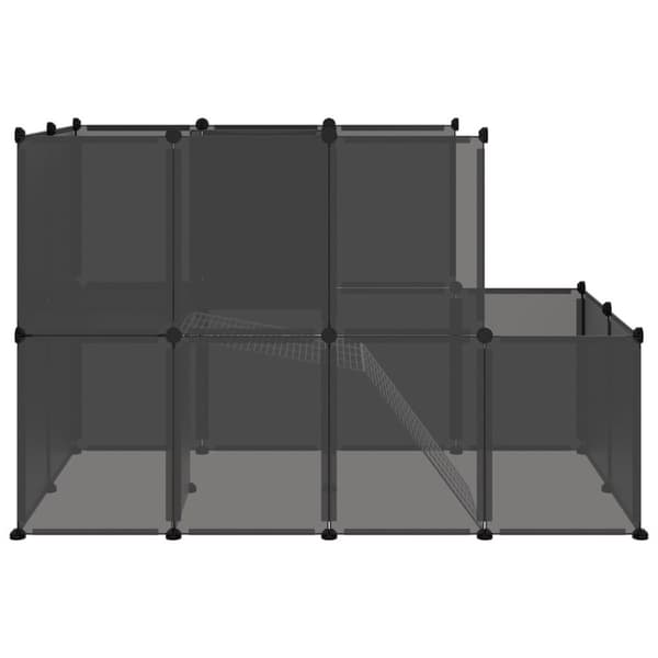 vidaXL Smådjursbur svart 142x74x93 cm PP och stål