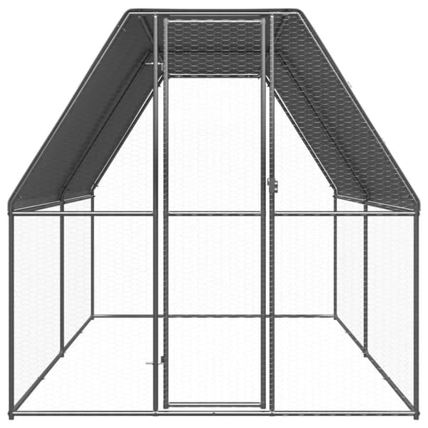 vidaXL Ulkotilan kanahäkki 2x4x2 m galvanoitu teräs