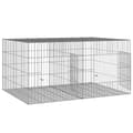 Miniatyrbillede 4 af 7: vidaXL 2-panels kaninbur 110x79x54 cm galvaniseret jern