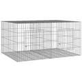 Miniatyrbillede 2 af 7: vidaXL 2-panels kaninbur 110x79x54 cm galvaniseret jern