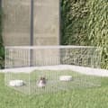 Miniatyrbillede 1 af 7: vidaXL 2-panels kaninbur 110x79x54 cm galvaniseret jern