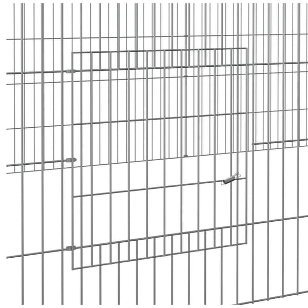 vidaXL 2-panels kaninbur 220x110x55 cm galvaniseret jern