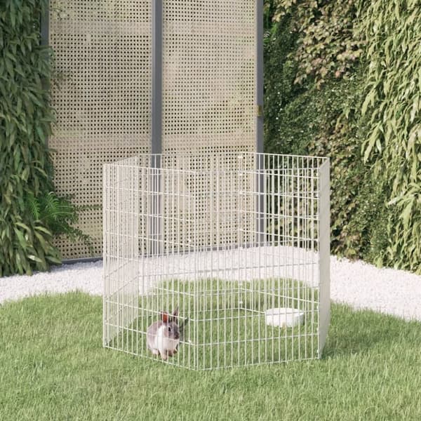 vidaXL 6-panels kaninbur 54x80 cm galvaniseret jern