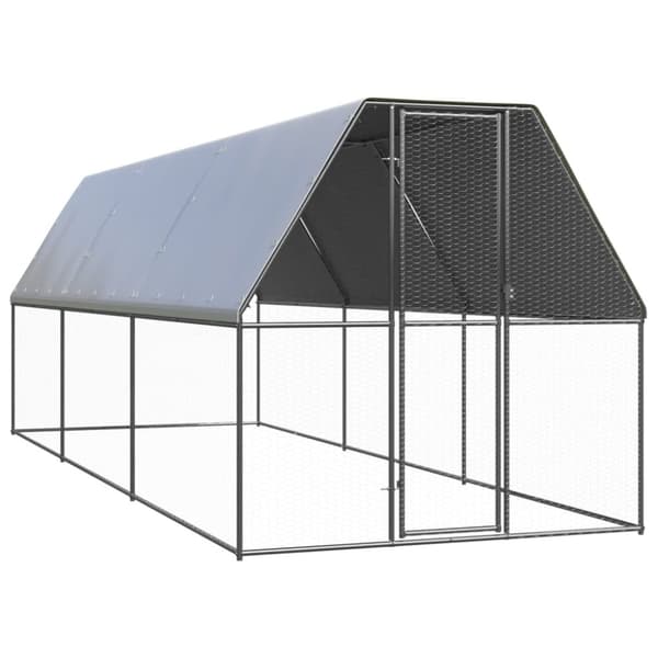 vidaXL Ulkotilan kanahäkki 2x6x2 m galvanoitu teräs