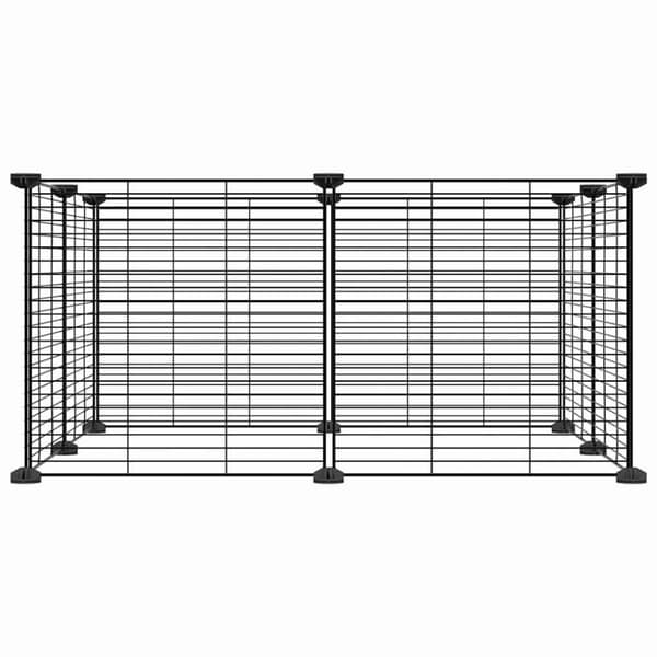 vidaXL Dyrebur 8 paneler svart 35x35 cm stål