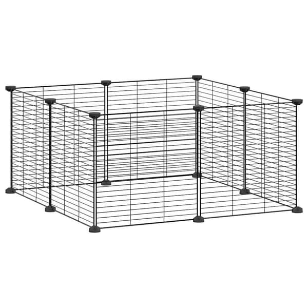 vidaXL Dyrebur 8 paneler svart 35x35 cm stål